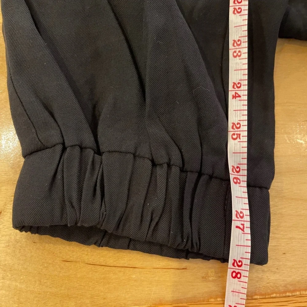 ZARA Black Cargo Pants Drawstring Waist Pockets Jogger Style Women's‎ Small